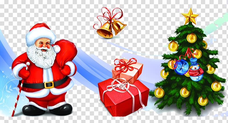 Santa Claus Christmas decoration Christmas tree , Santa Claus gift material transparent background PNG clipart