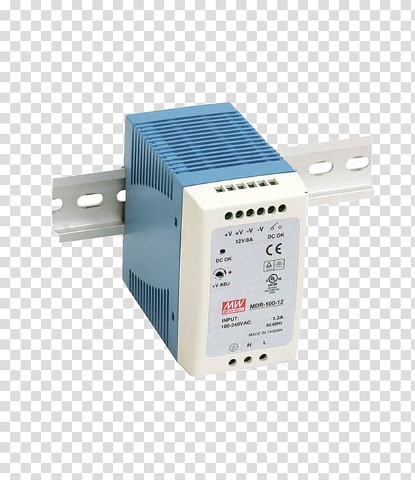 DIN rail MEAN WELL Enterprises Co., Ltd. Switched-mode power supply Power Converters AC/DC receiver design, Mdr transparent background PNG clipart