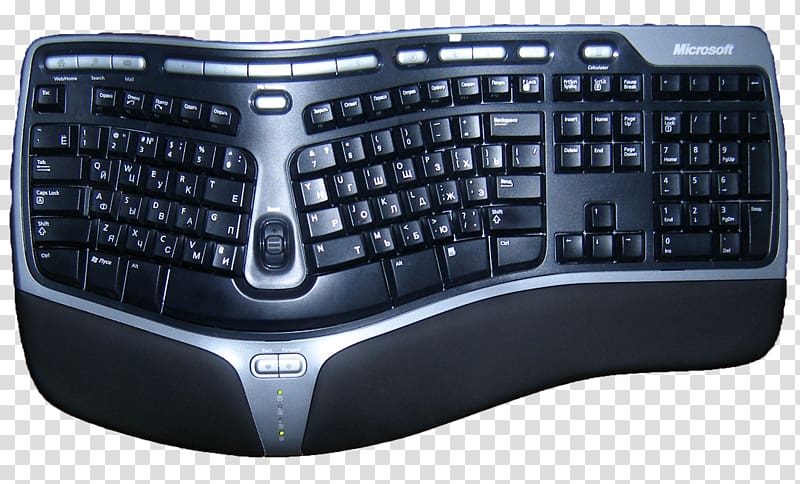 Computer keyboard Ergonomic keyboard Microsoft Natural keyboard IntelliType, keyboard transparent background PNG clipart
