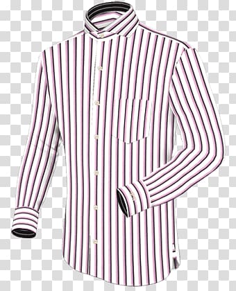 white and red striped button-up long-sleeved shirt, Shirt Striped Pink transparent background PNG clipart