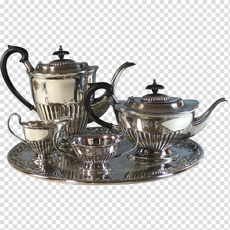 Sheffield Coffee Tea Tableware, silver plate transparent background PNG clipart