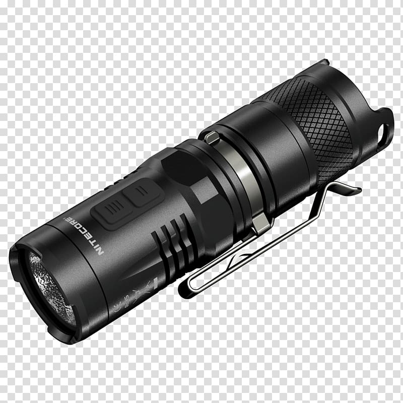 Flashlight Tactical light Lumen Lithium battery, flashlight transparent background PNG clipart