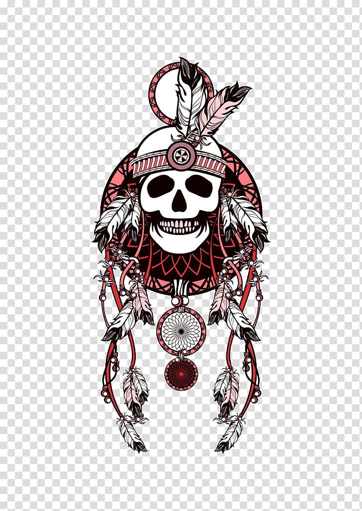War bonnet Indigenous peoples of the Americas Drawing , Skeleton wind chimes transparent background PNG clipart
