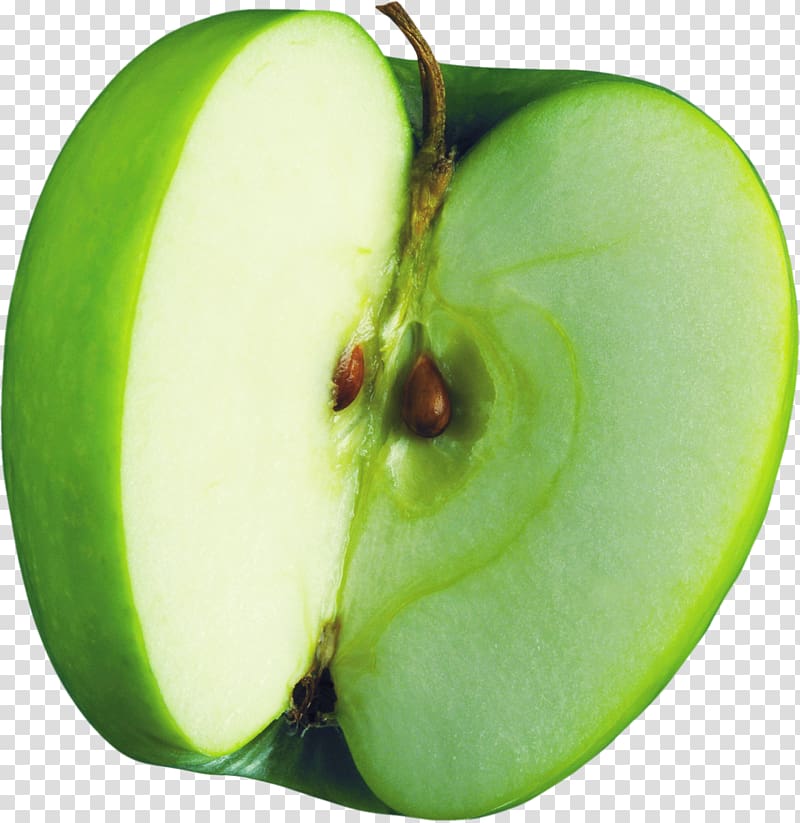 Manzana verde Apple Granny Smith, Half green apple transparent background PNG clipart