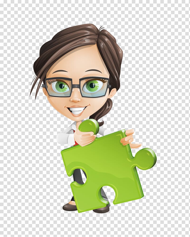 woman holding green puzzle piece art, Adobe Character Animator Animation Puppet Animated cartoon, cartoon character female transparent background PNG clipart