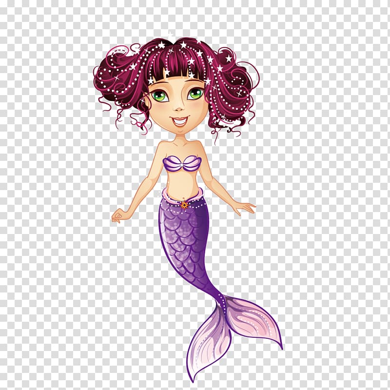 Eyebrow Drawing, Purple curly hair mermaid transparent background PNG clipart