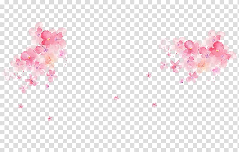 pink flower , Pink Watercolor painting Flower Desktop , Pink watercolor flowers transparent background PNG clipart