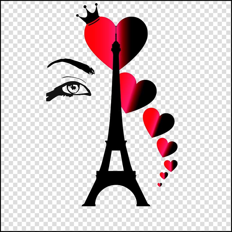 Eiffel Tower Statue of Liberty Landmark Silhouette, Eye Love Crown Tower transparent background PNG clipart