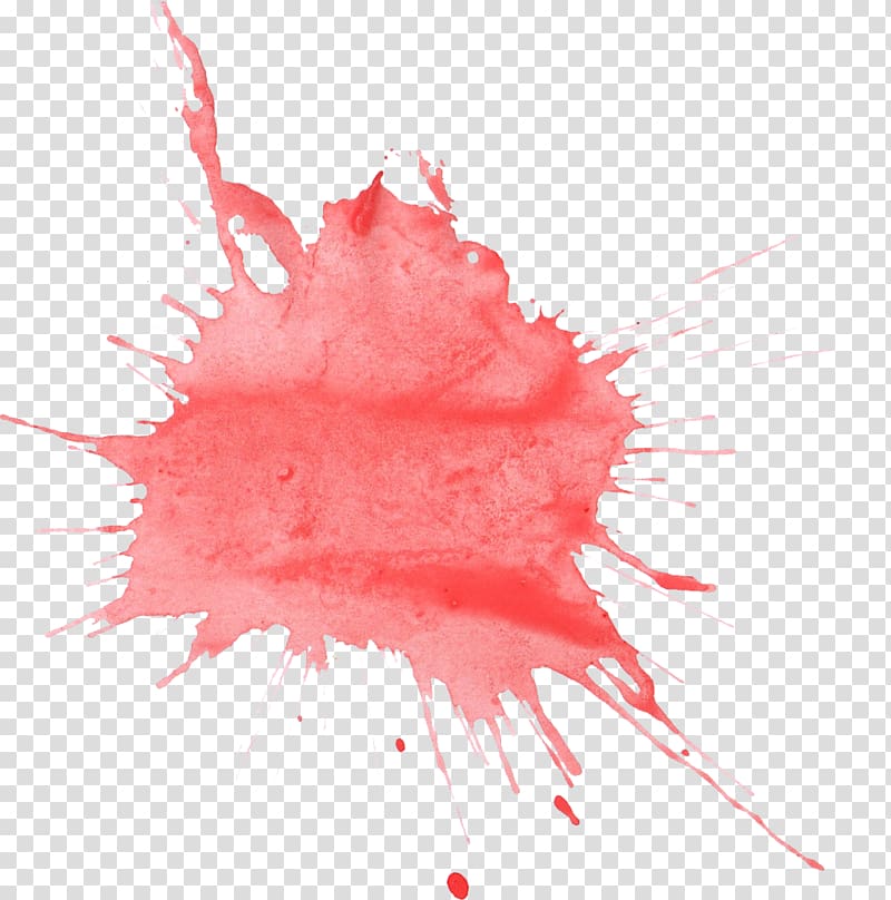 red watercolor paint splatter