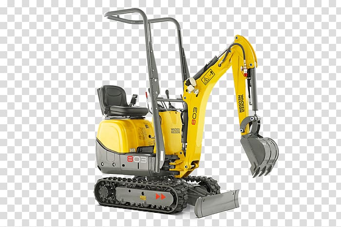 Wacker Neuson Compact excavator Heavy Machinery Compactor, excavator transparent background PNG clipart