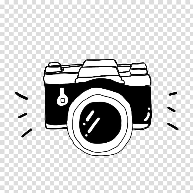 Camera Cartoon Black and white, Black Camera Soda Suta, black and white DSLR camera sketch transparent background PNG clipart