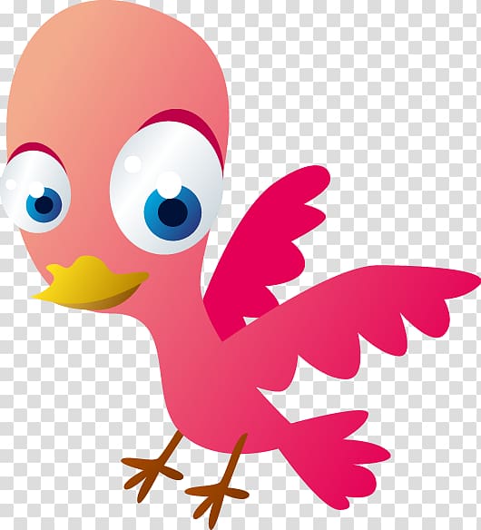 Bird Sticker, Cartoon pink eyes bird transparent background PNG clipart