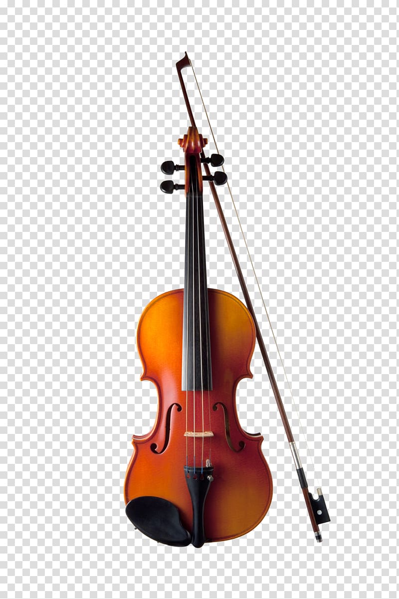 brown violin with bow, Musical instruments violin transparent background PNG clipart