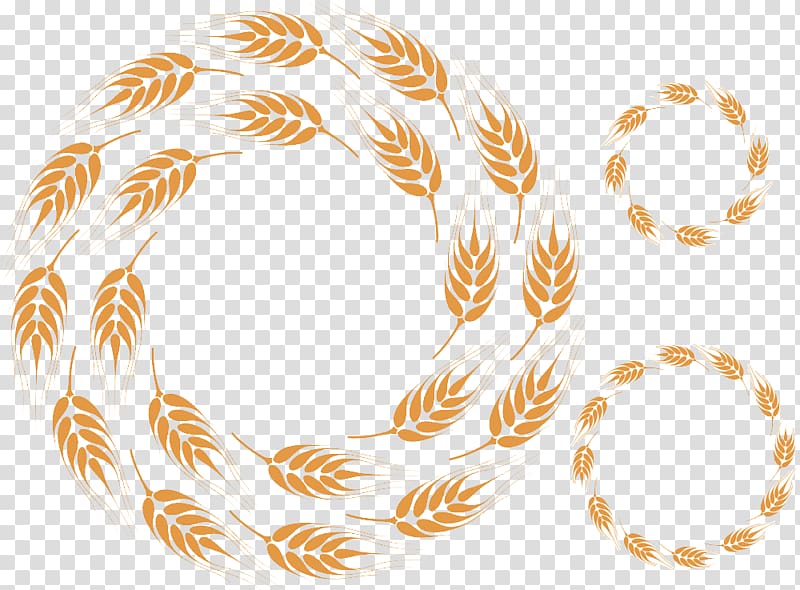 Common wheat Bread Cereal Circle, Three round buckle creative wheat HD Free transparent background PNG clipart