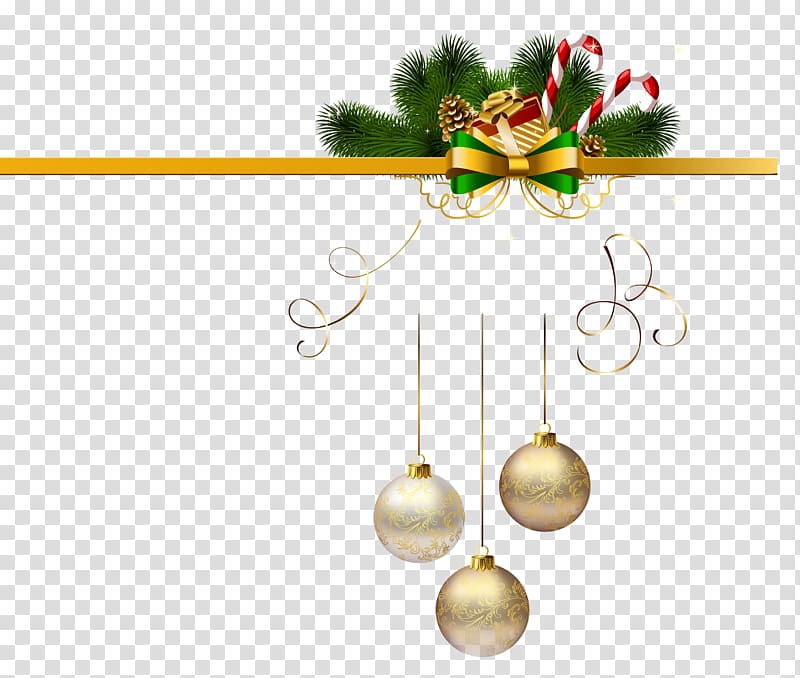 Christmas ornament Santa Claus Gift, Christmas elements transparent background PNG clipart