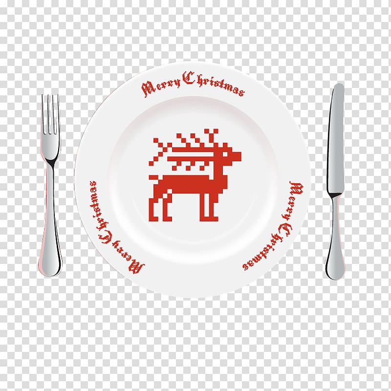 Table Christmas Fork , Color plate knife fork transparent background PNG clipart