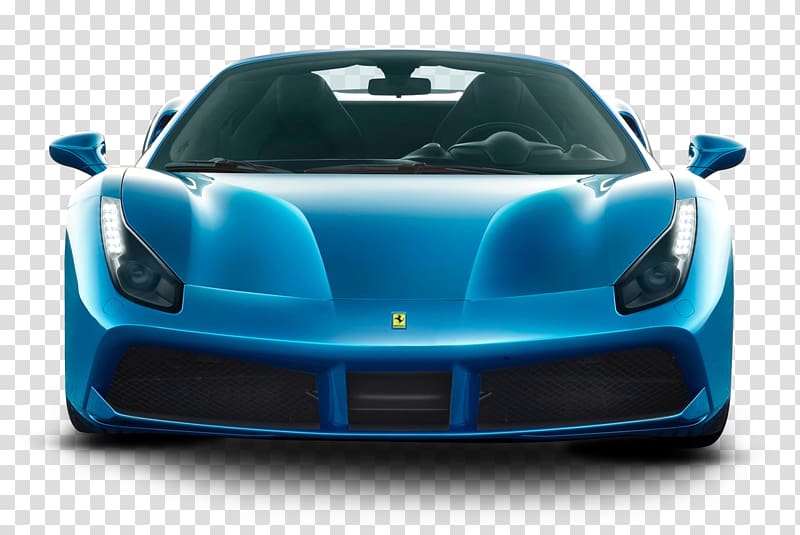 blue Ferrari sports car, 2017 Ferrari 488 Spider Sports car International Motor Show Germany, Blue Ferrari 488 Spider Car Front transparent background PNG clipart