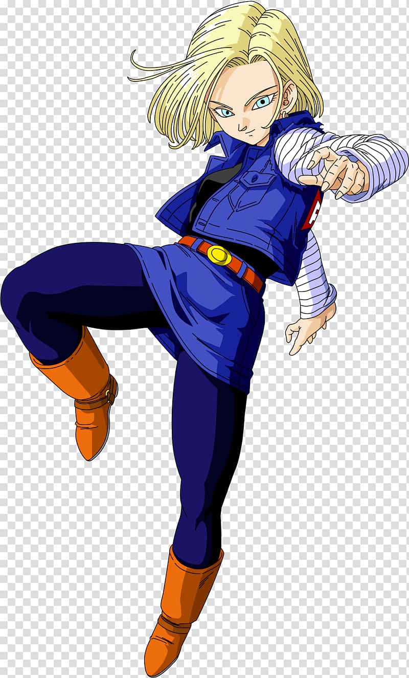 Android 18 Dragonball, Android 18 Android 17 Vegeta Krillin Goku, super transparent background PNG clipart