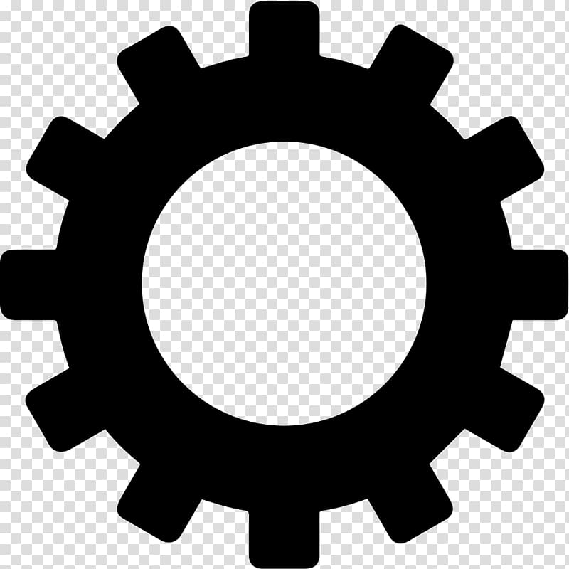 black and white mechanical gear, Gear Computer Icons , gears transparent background PNG clipart