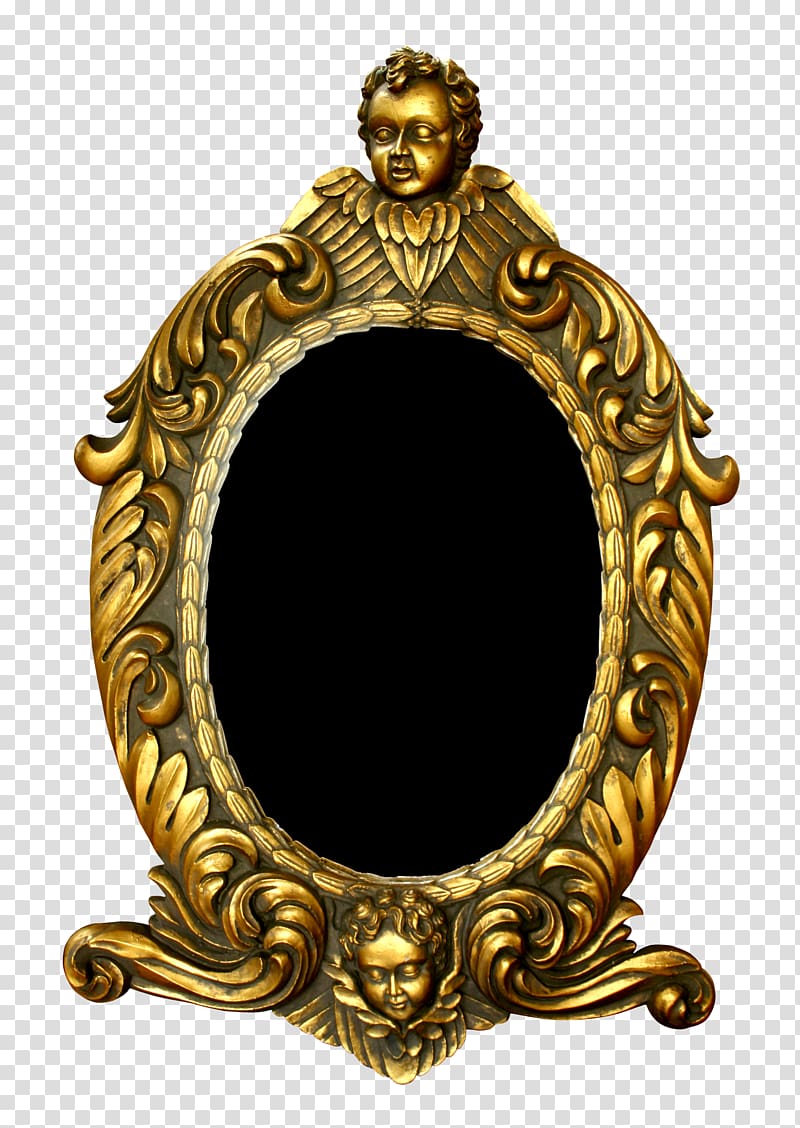 frame Mirror Pattern, Gold Frame transparent background PNG clipart