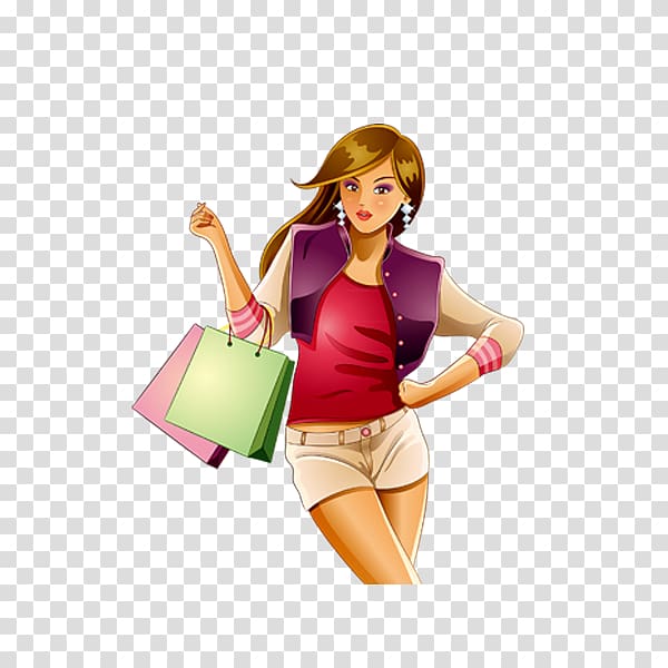 Shopping illustration Illustration, Taobao Women bag transparent background PNG clipart