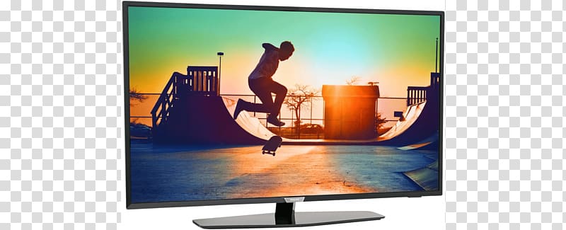 Smart TV Philips 4K resolution Ambilight LED-backlit LCD, PHILIPS transparent background PNG clipart