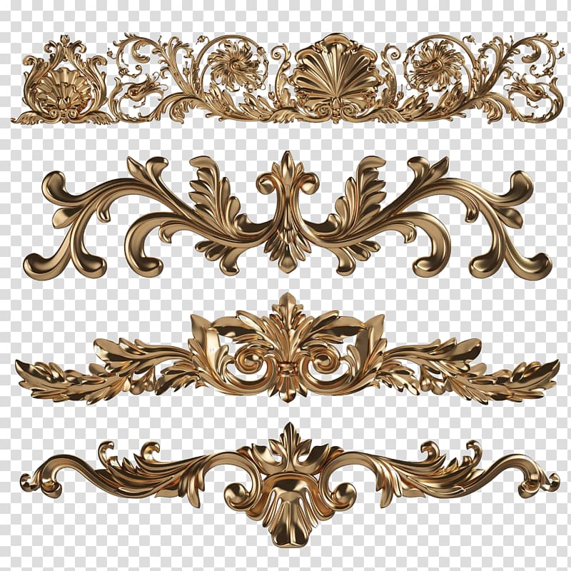 Metal Creative work, Gold pattern transparent background PNG clipart