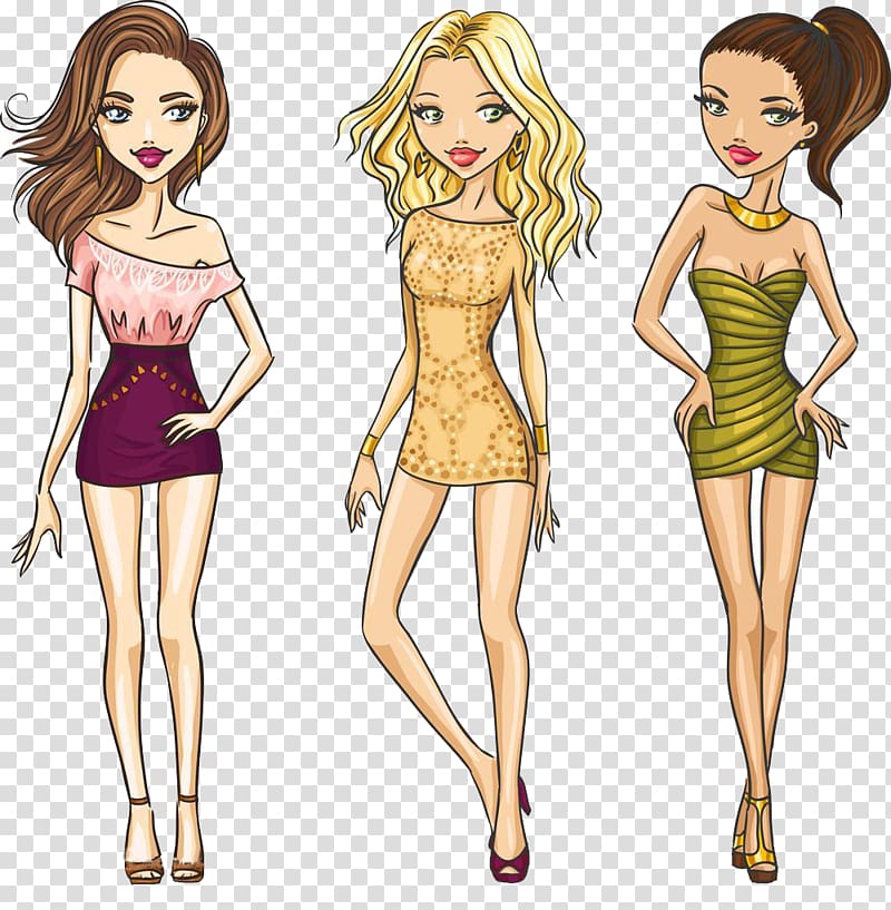 women's yellow long-sleeved dress, Fashion Drawing Woman Illustration, Urban chic women transparent background PNG clipart