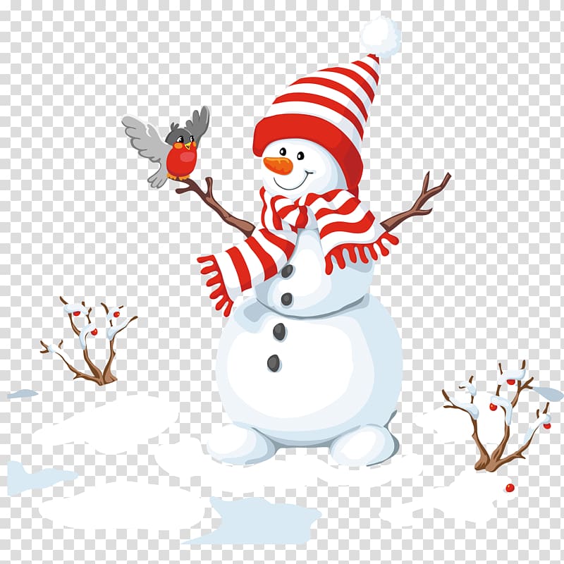 Snowman Christmas card Greeting card Illustration, snowman,white,hat,lovely transparent background PNG clipart
