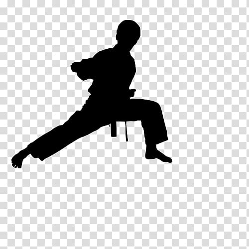 Martial arts Karate Silhouette , Fight transparent background PNG clipart