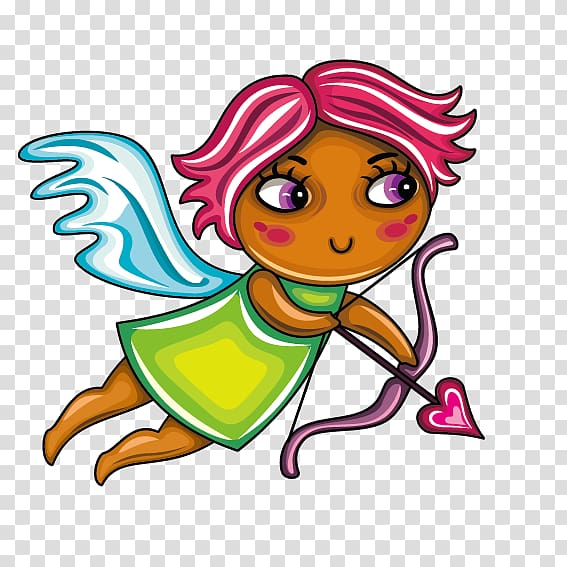 Cupid Cartoon Illustration, Shooter cartoon children transparent background PNG clipart