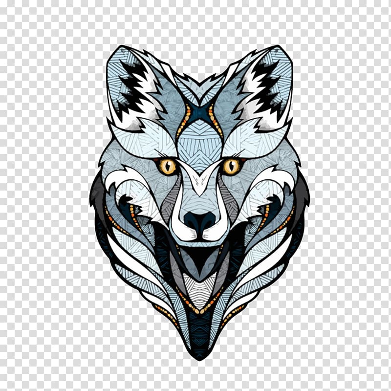 Drawing Art Sticker Illustration, Wolf Animal material transparent background PNG clipart