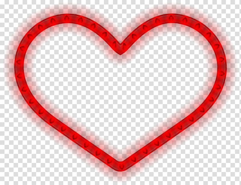 heart-shaped red LED strips, Heart Red, Glowing Heart transparent background PNG clipart