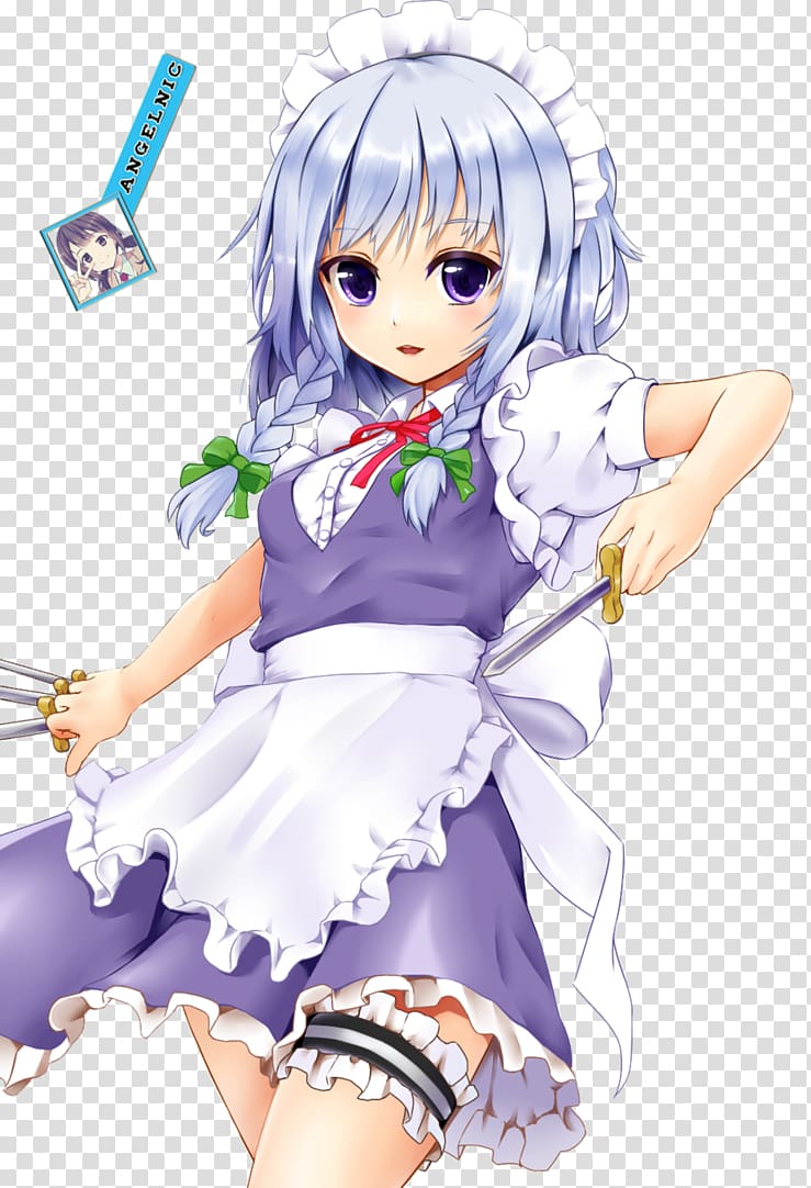 Rendering Sakuya Izayoi Drawing, sakuya izayoi fan art transparent background PNG clipart