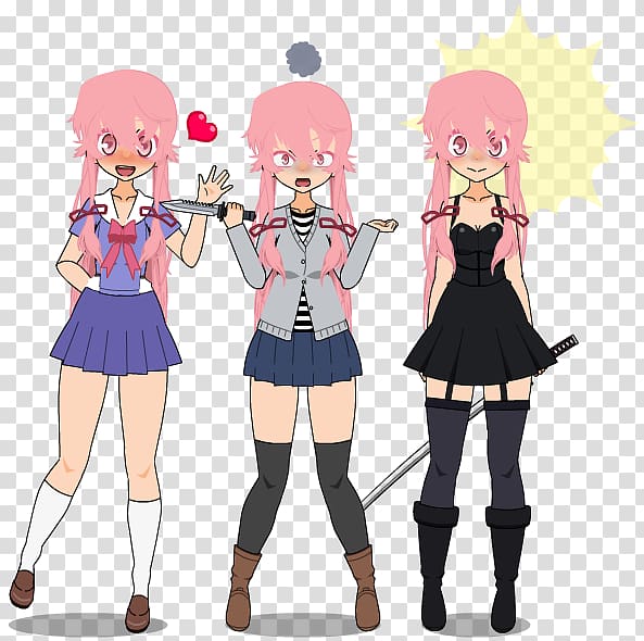 Yuno Gasai Future Diary Anime Art Character, toga anime transparent background PNG clipart
