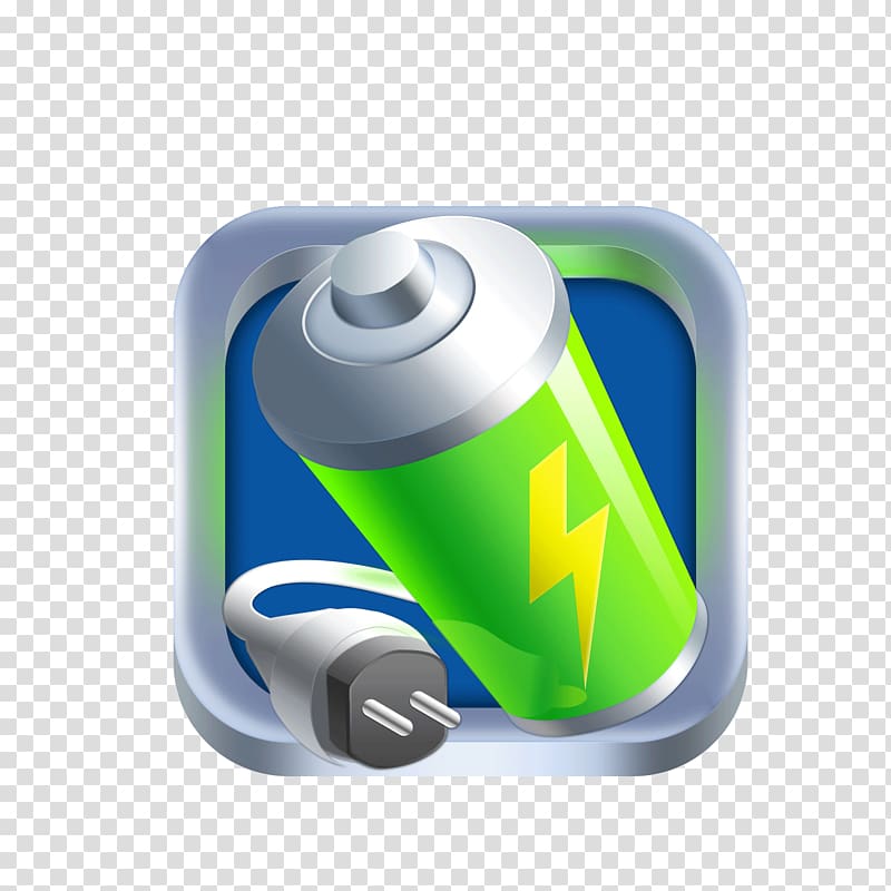 Battery charger Icon, Blue battery transparent background PNG clipart