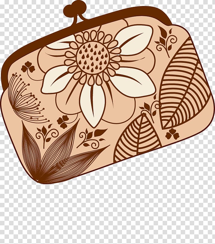 Handbag , Hand-painted cartoon wallet transparent background PNG clipart