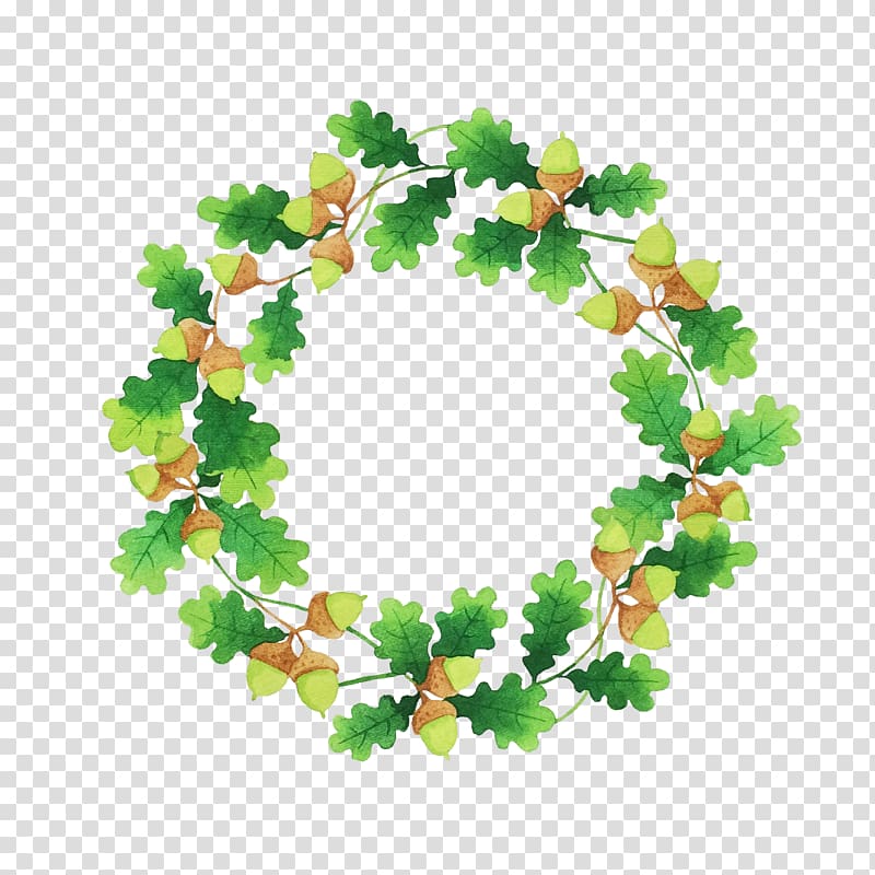 Adobe Illustrator, Green leaves ring transparent background PNG clipart