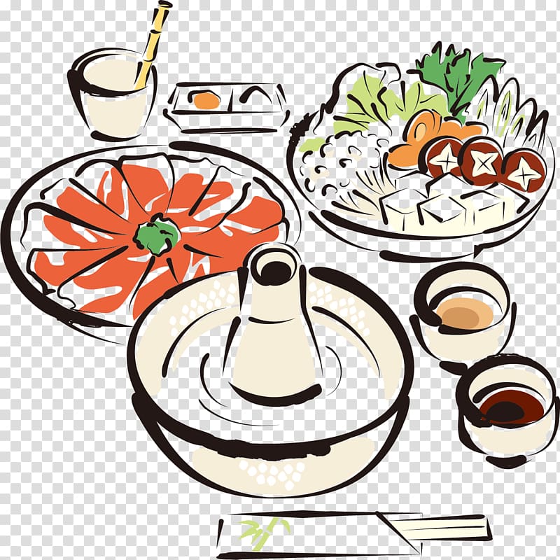 Chongqing Hot pot Shabu-shabu Japanese Cuisine Nabemono, dinner transparent background PNG clipart