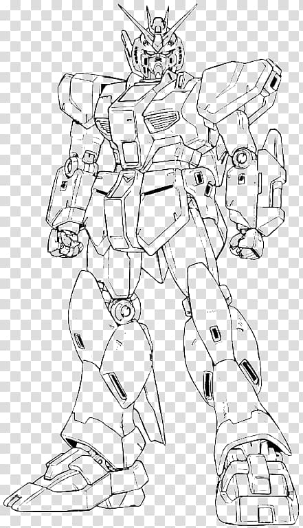 Line art Gundam Coloring book Drawing โมบิลสูท, Gundam wing transparent background PNG clipart