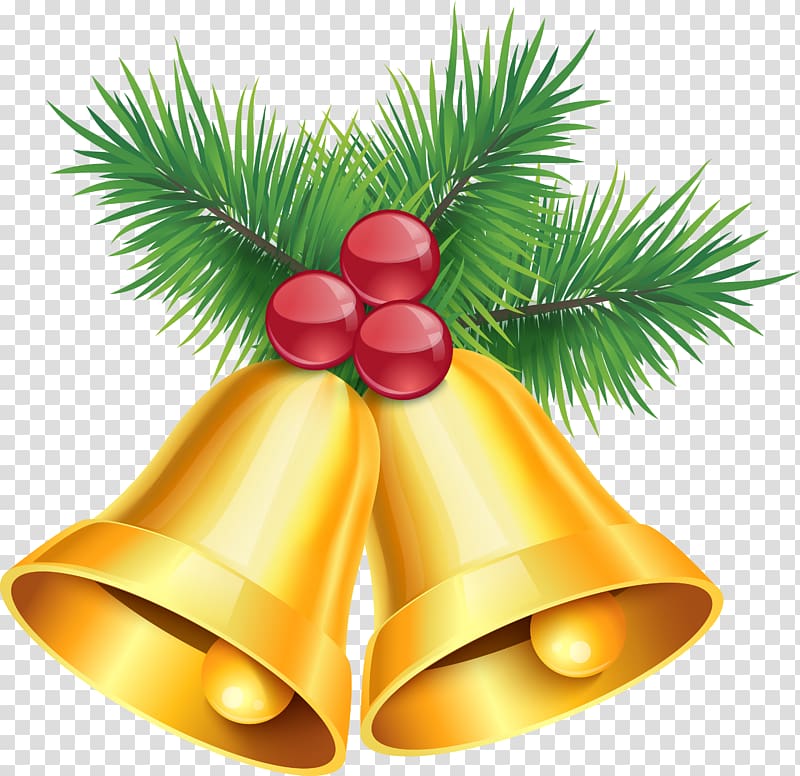Jingle bell , Golden bells transparent background PNG clipart