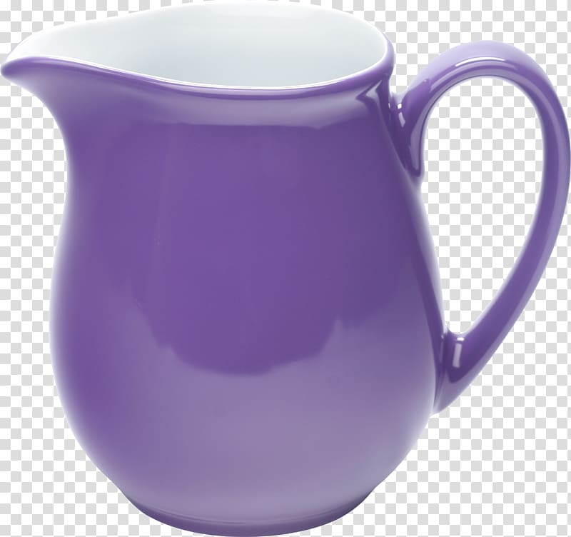 Jug Pitcher Porcelain Purple Creamer, purple transparent background PNG clipart