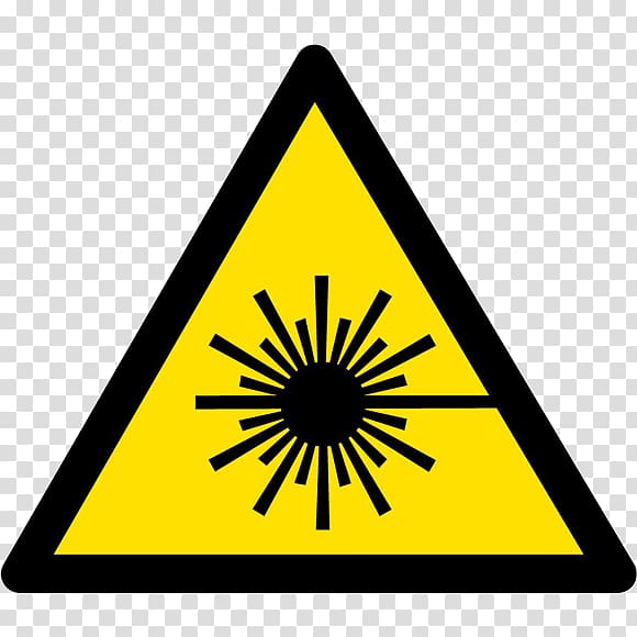 Laser Light Hazard symbol Warning sign, radiation safety procedures transparent background PNG clipart