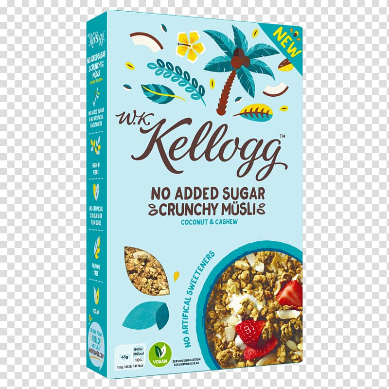 Breakfast cereal Crunchy Nut Cocoa Krispies Kellogg\'s Granola, sugar transparent background PNG clipart