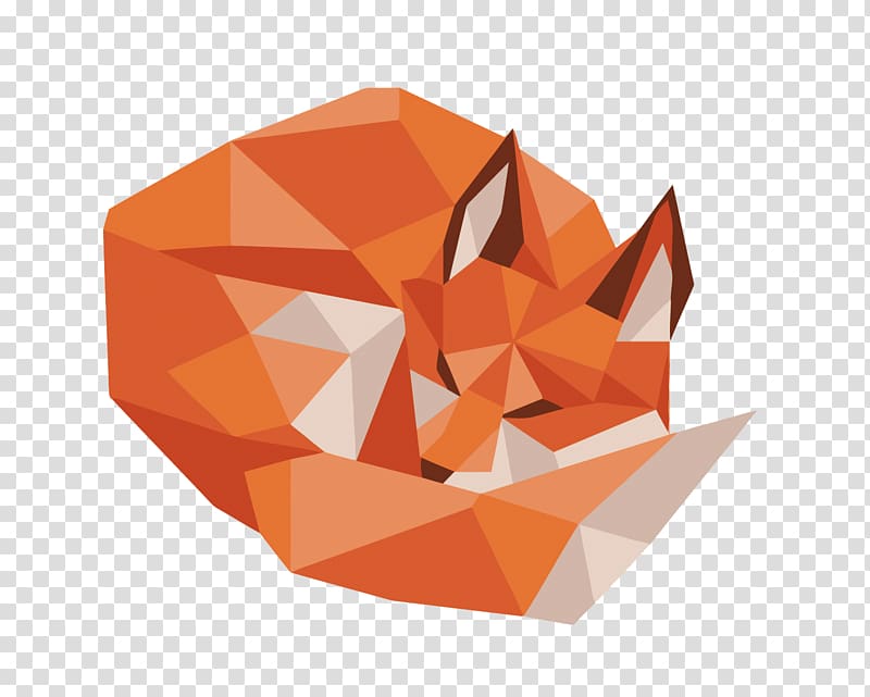 fox pop art painting, Low poly Fox Behance Illustration, lattice fox transparent background PNG clipart