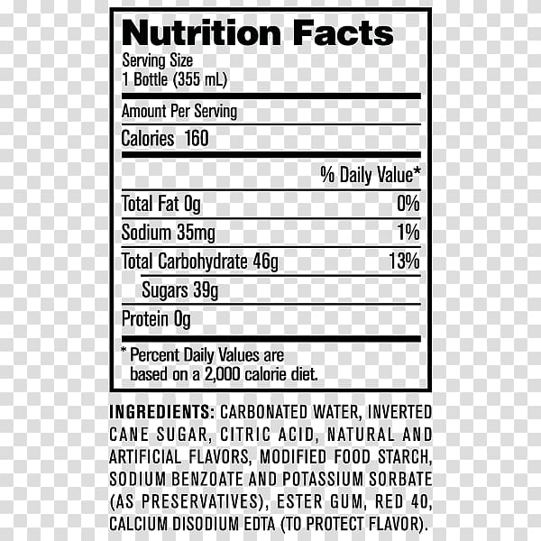 Ingredients Label For Soda