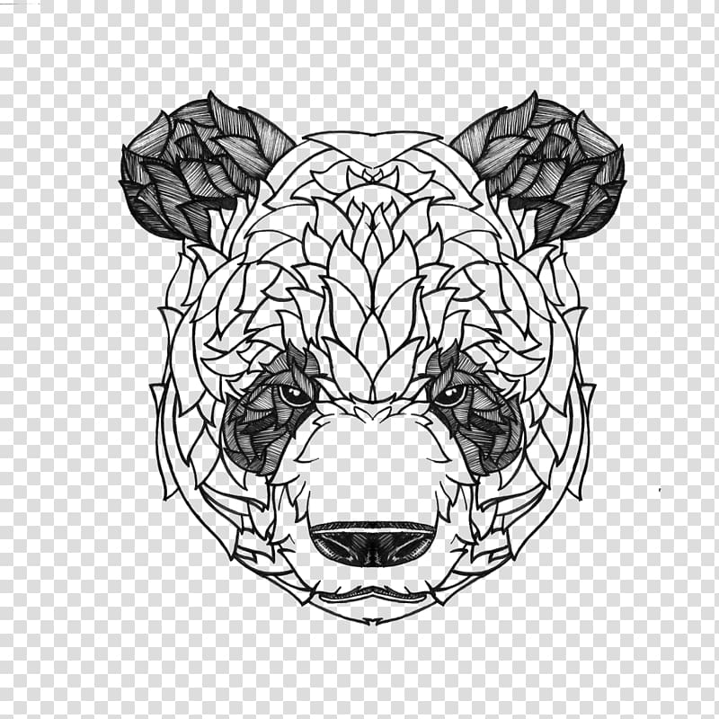 floral panda , Giant panda T-shirt Bear, panda transparent background PNG clipart