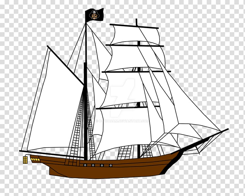 Ship Boat Brigantine Sail Watercraft, pirate ship transparent background PNG clipart