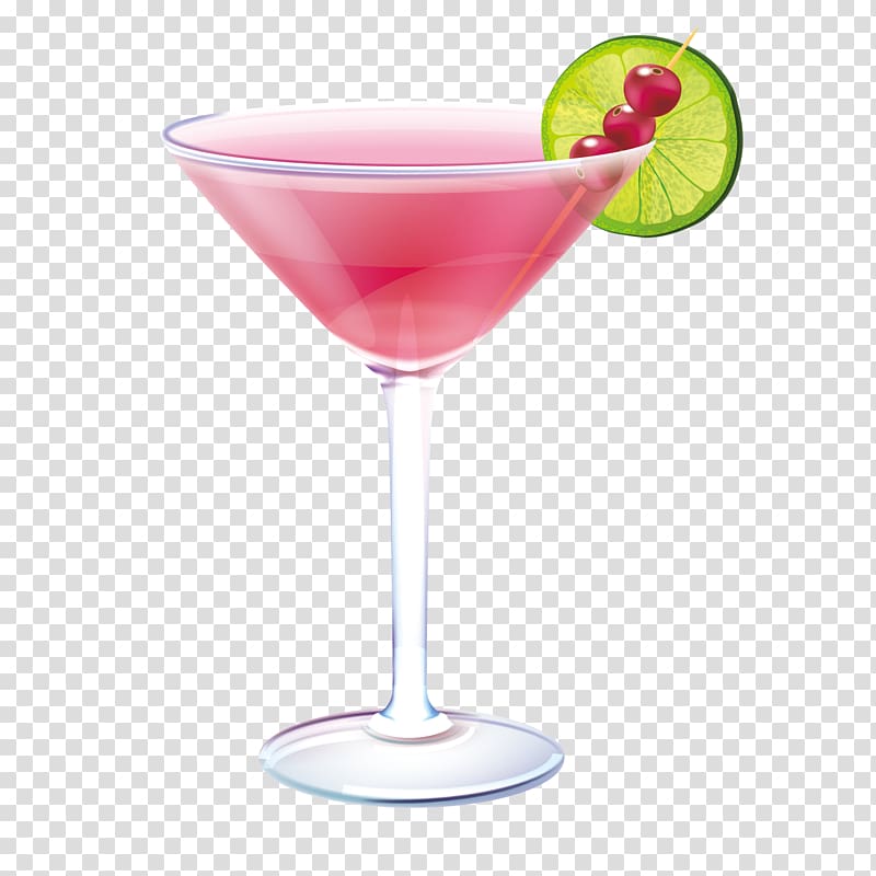 pink beverage-filled martini glass , Cocktail Martini Cosmopolitan Pink Lady Woo Woo, Red drink transparent background PNG clipart