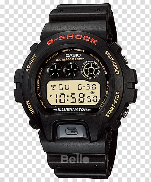 G-Shock DW6900-1V Watch Casio Water Resistant mark, trống Đồng transparent background PNG clipart